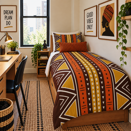 African Mudcloth Duvet Cover Set