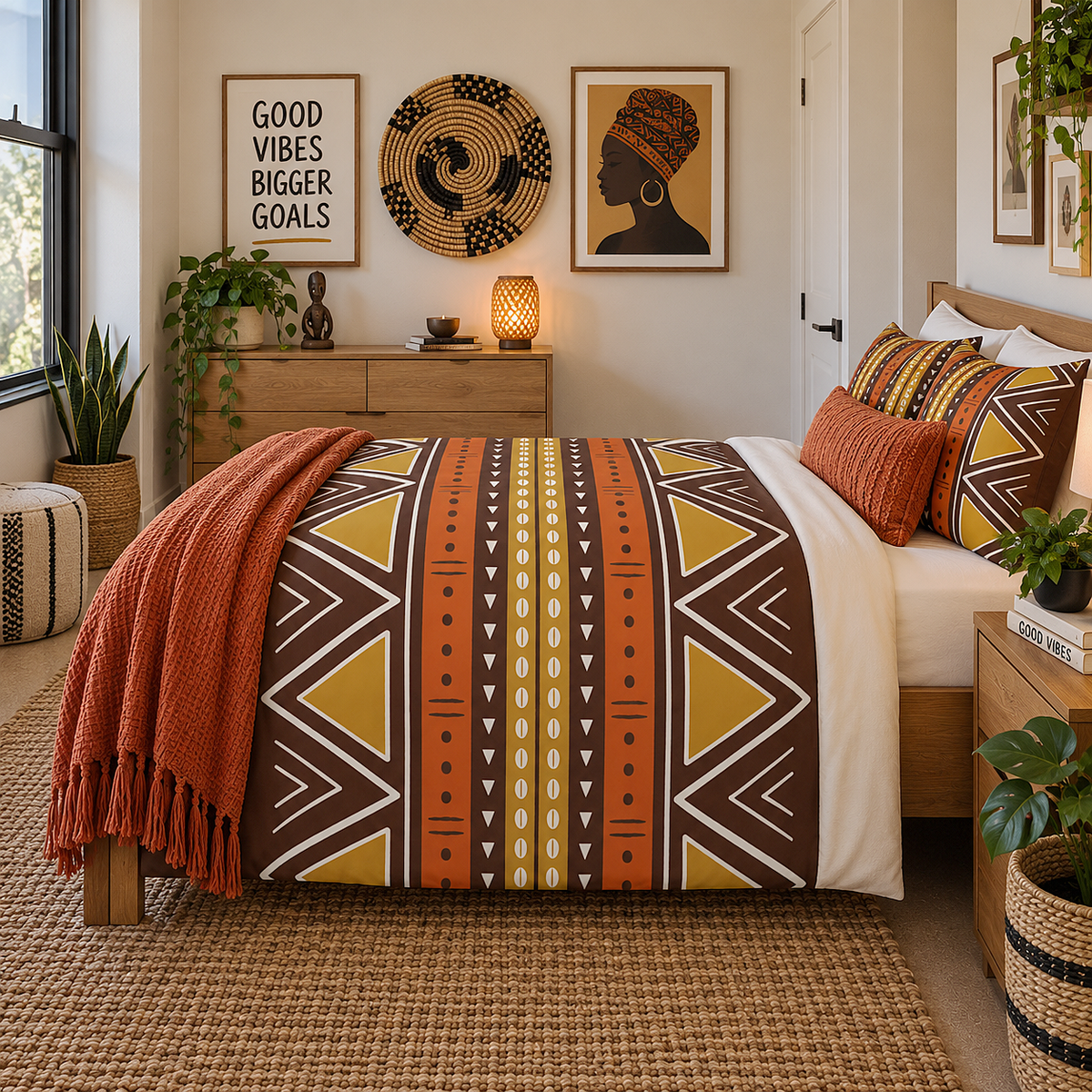 African Mudcloth Duvet Cover Set