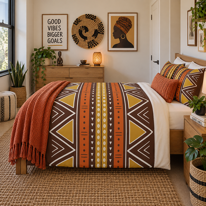 African Mudcloth Duvet Cover Set