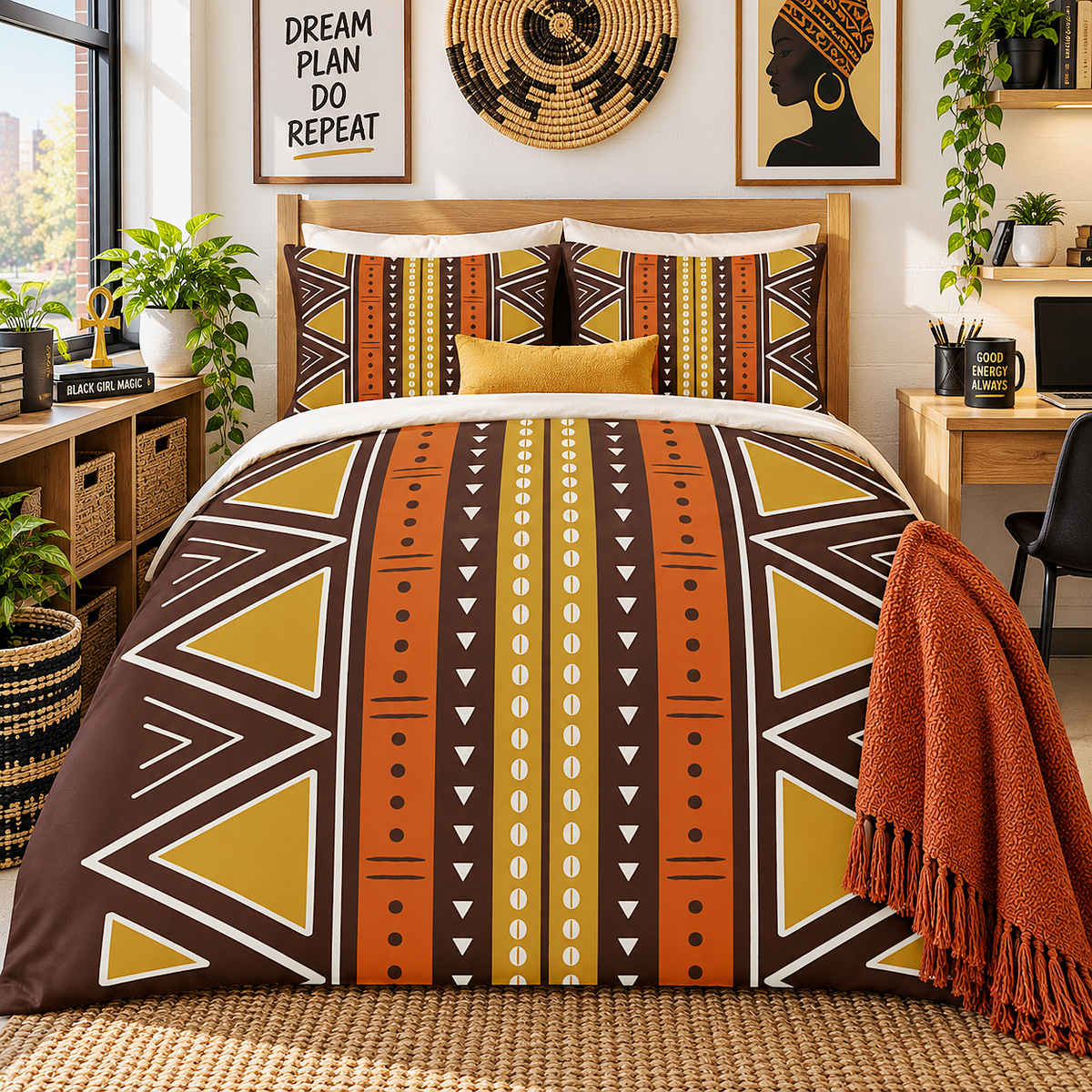 African Mudcloth Duvet Cover Set
