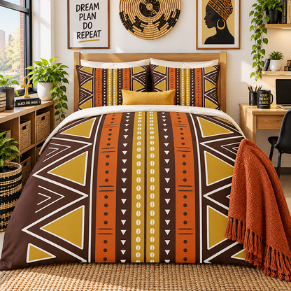 African Mudcloth Duvet Cover Set