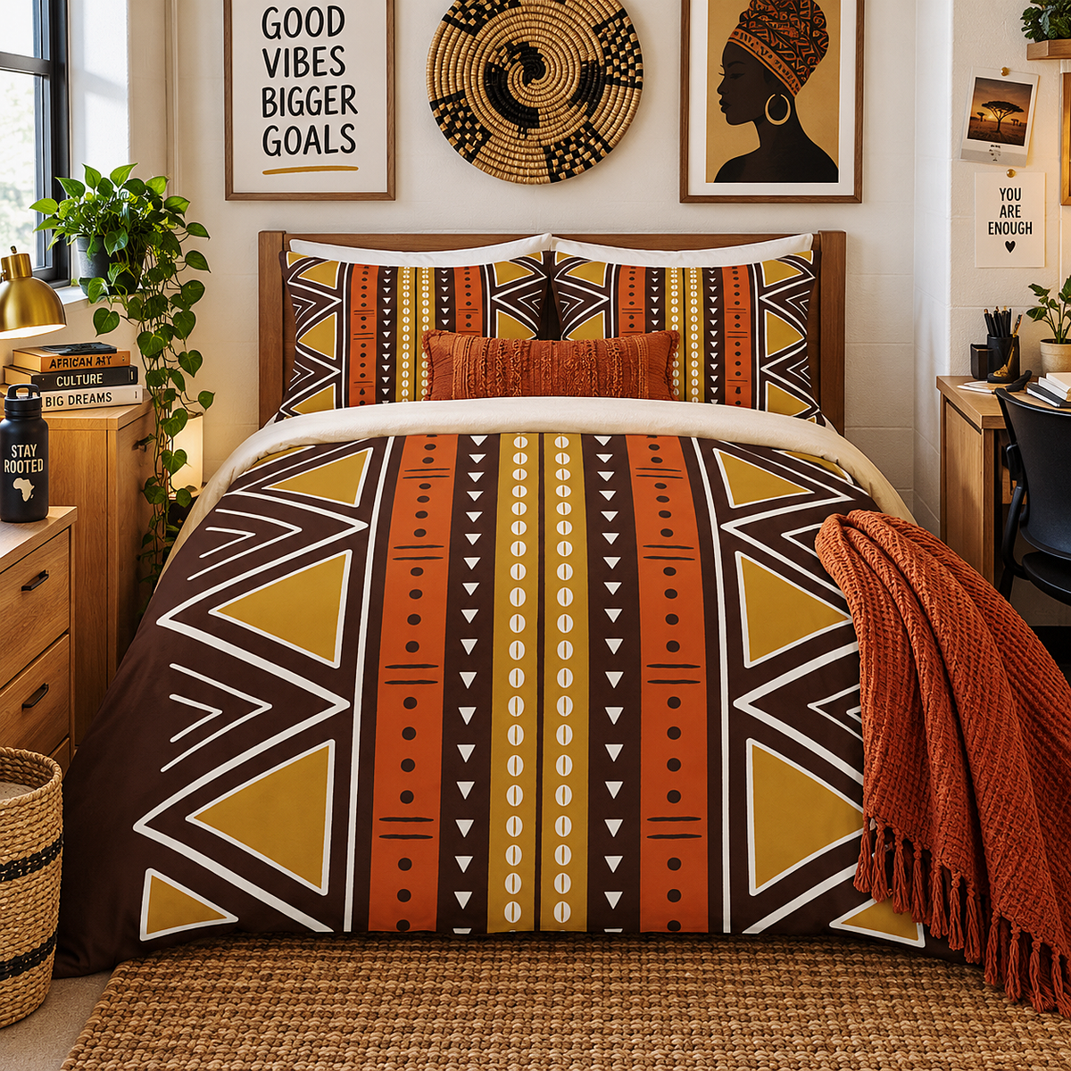African Mudcloth Duvet Cover Set