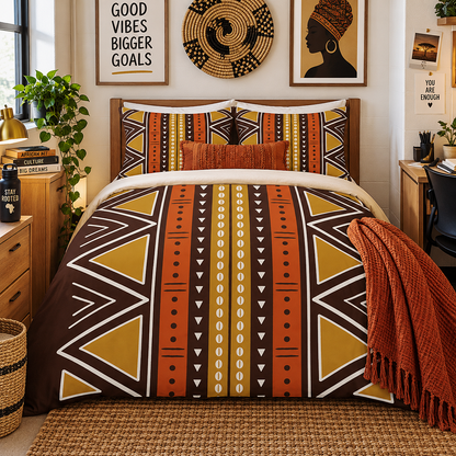African Mudcloth Duvet Cover Set