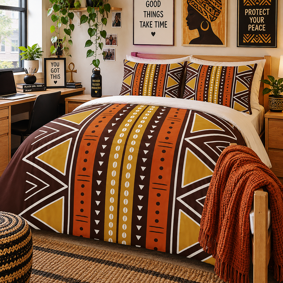 African Mudcloth Duvet Cover Set