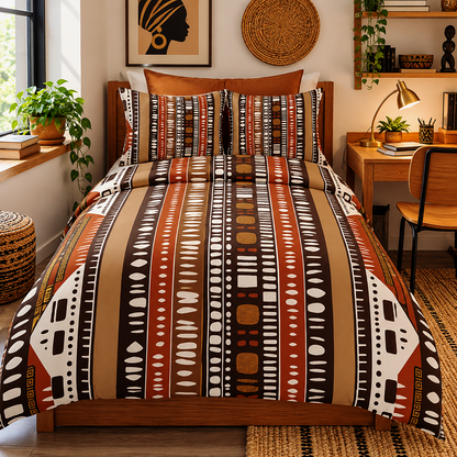 Bogolan Mud Cloth Pattern Cotton Duvet Cover
