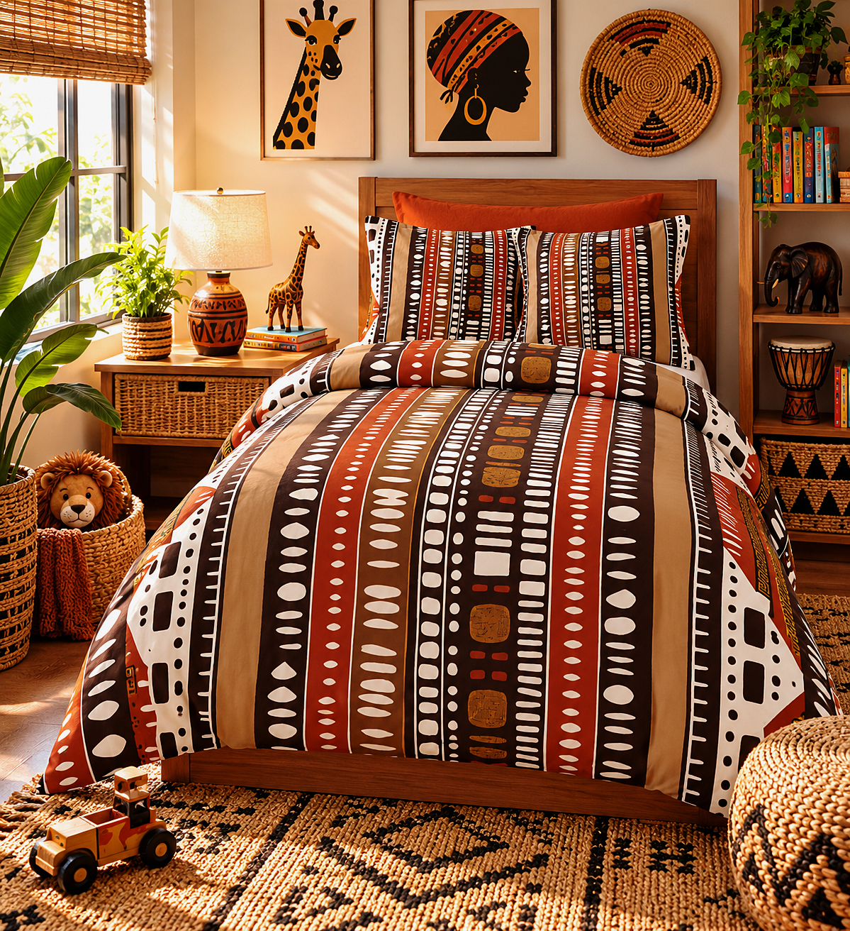 Bogolan Mud Cloth Pattern Cotton Duvet Cover