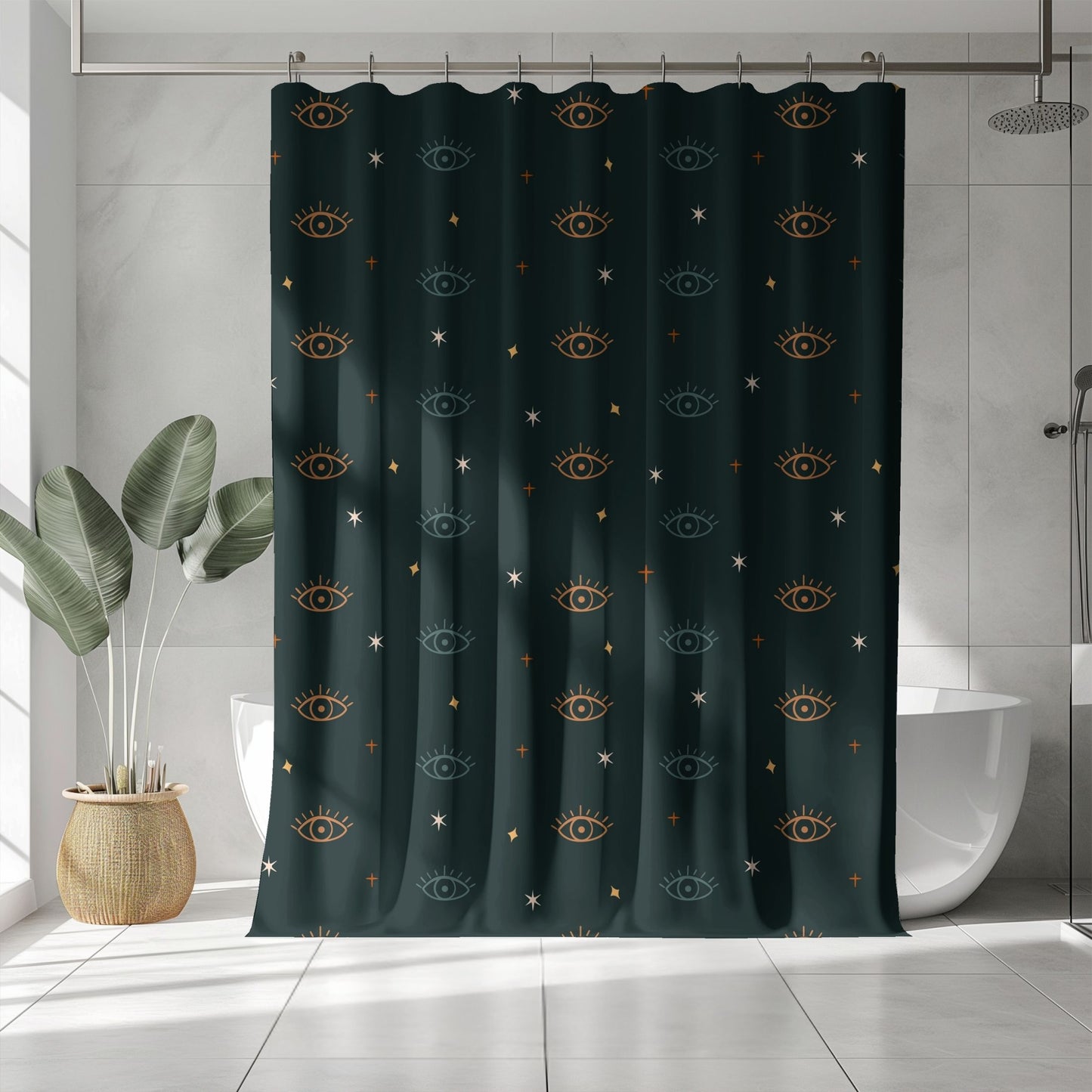 Boho Evil Eye Protection Shower Curtain