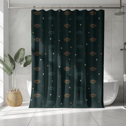 Boho Evil Eye Protection Shower Curtain