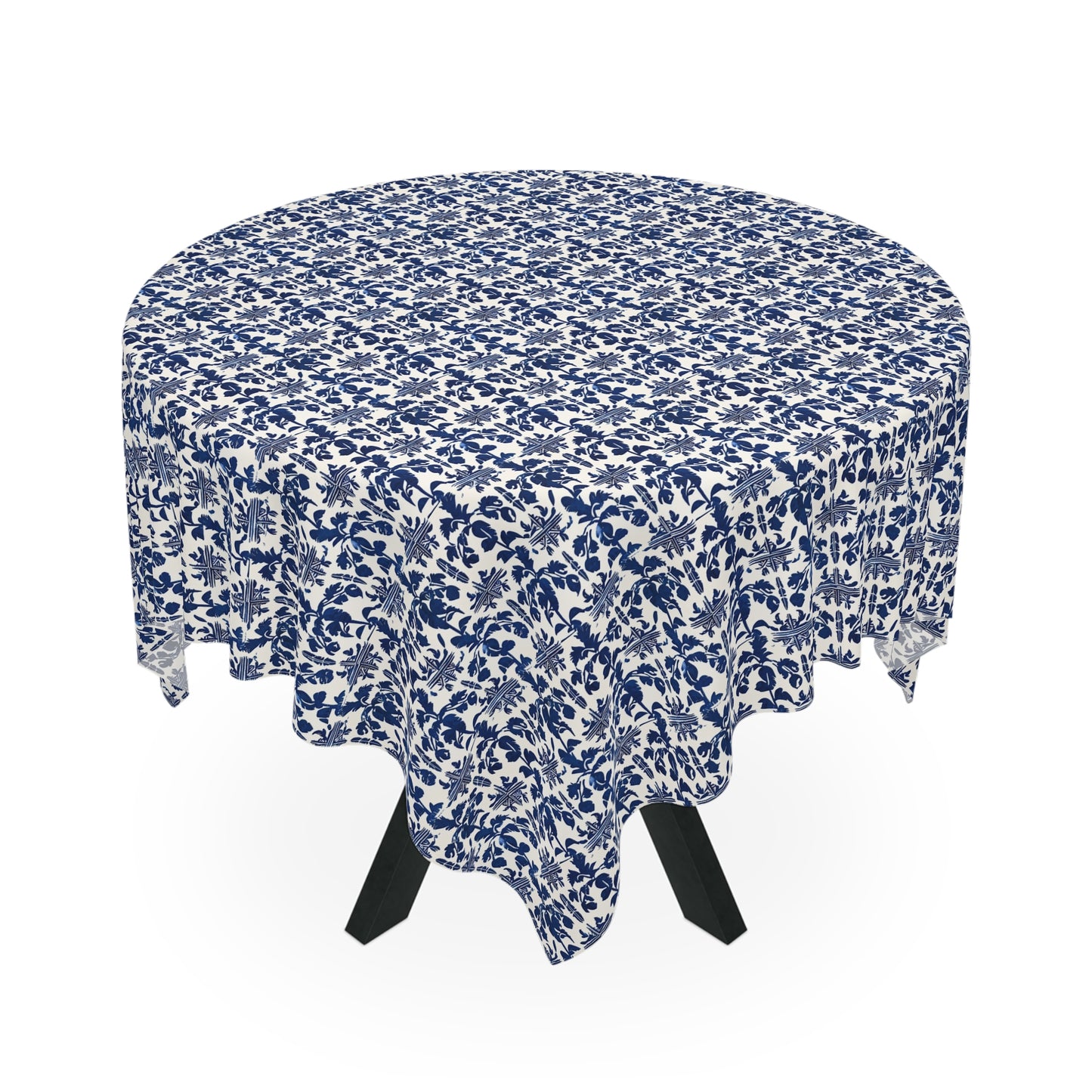 Blue Toile African Mudcloth Tablecloth