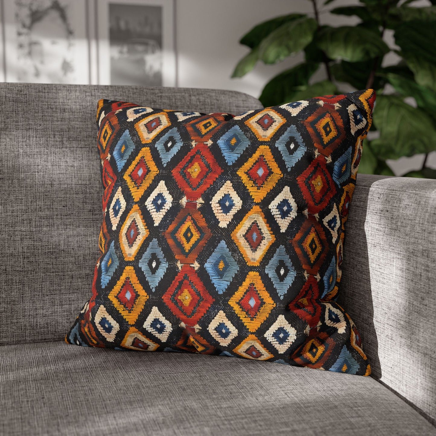 Diamond Abstract Square Pillow Cover