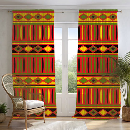 African-Inspired Geometric Window Curtain