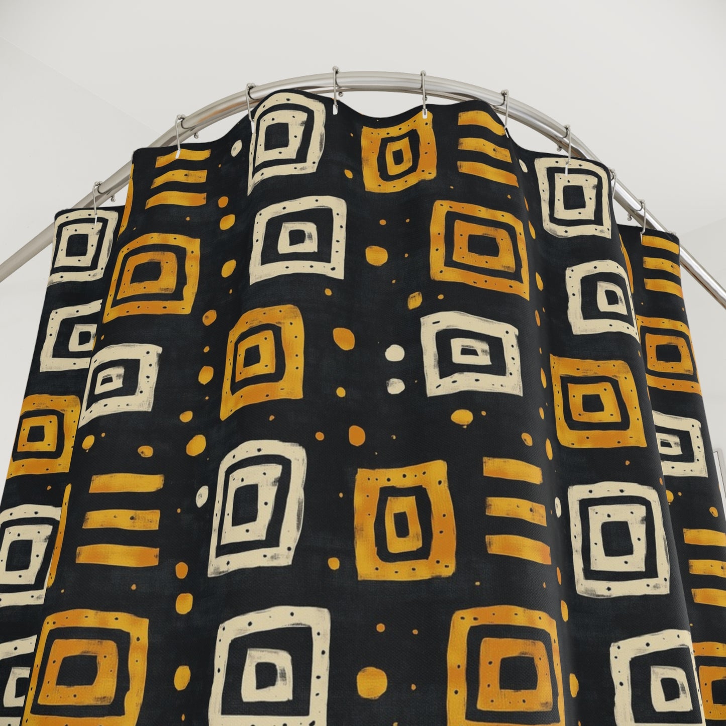 African Tribal Squares Pattern Shower Curtain