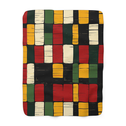 Kente Print Sherpa Fleece Blanket