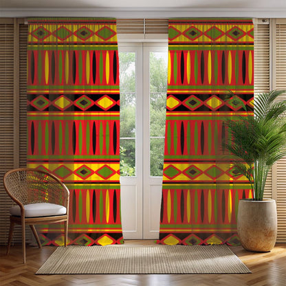 African-Inspired Geometric Window Curtain