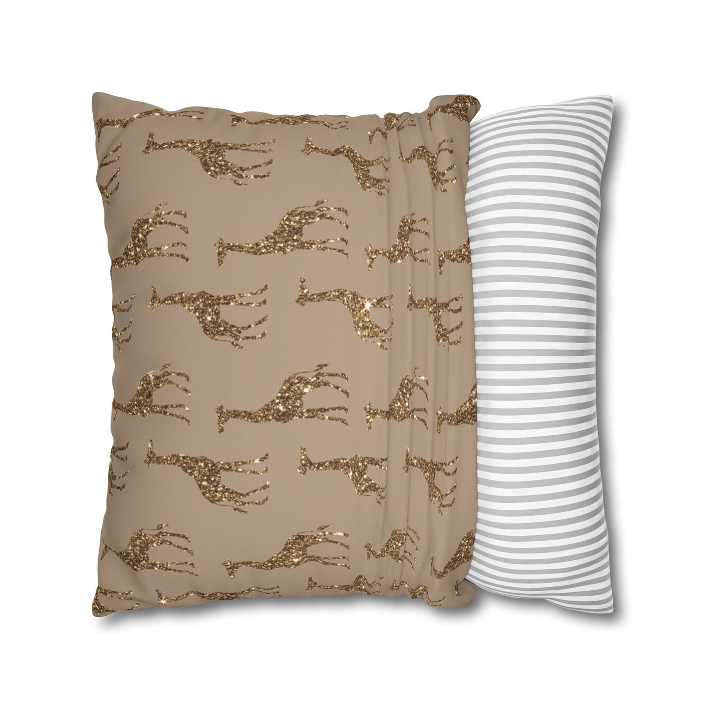 Sequined in Gold Giraffe Pillow & Cover