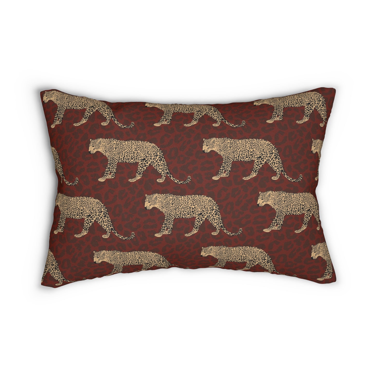 Leopard on Leopard Print Lumbar Pillow