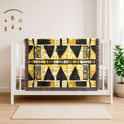 Tribal African Pattern Woven Blanket