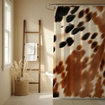 Brown Cowhide Print Shower Curtain
