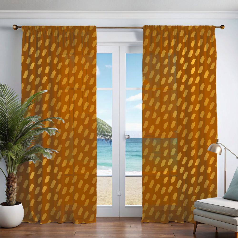 Golden Dots Window Curtains