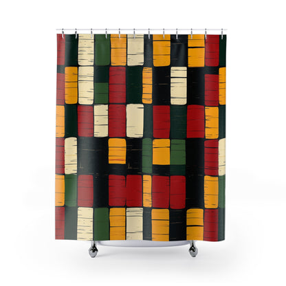 African Kente Pattern Shower Curtain