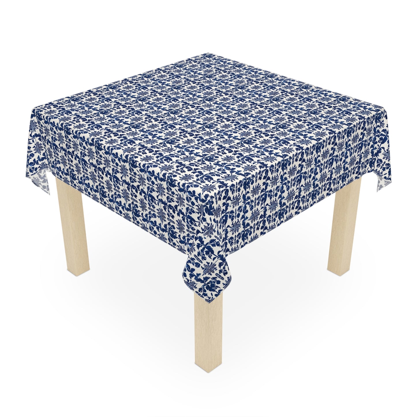 Blue Toile African Mudcloth Tablecloth