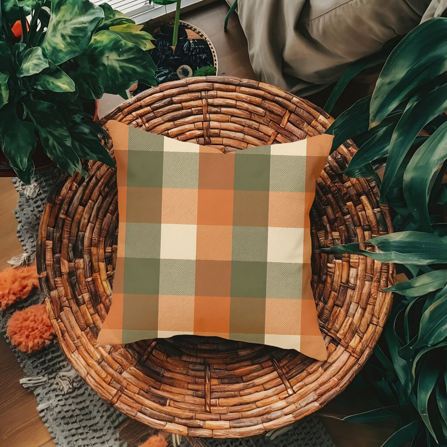 Fall Plaid Pillow Cover