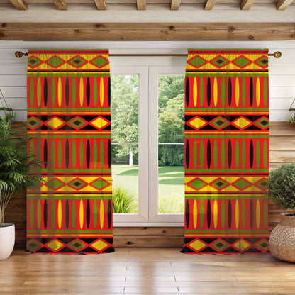 African-Inspired Geometric Window Curtain