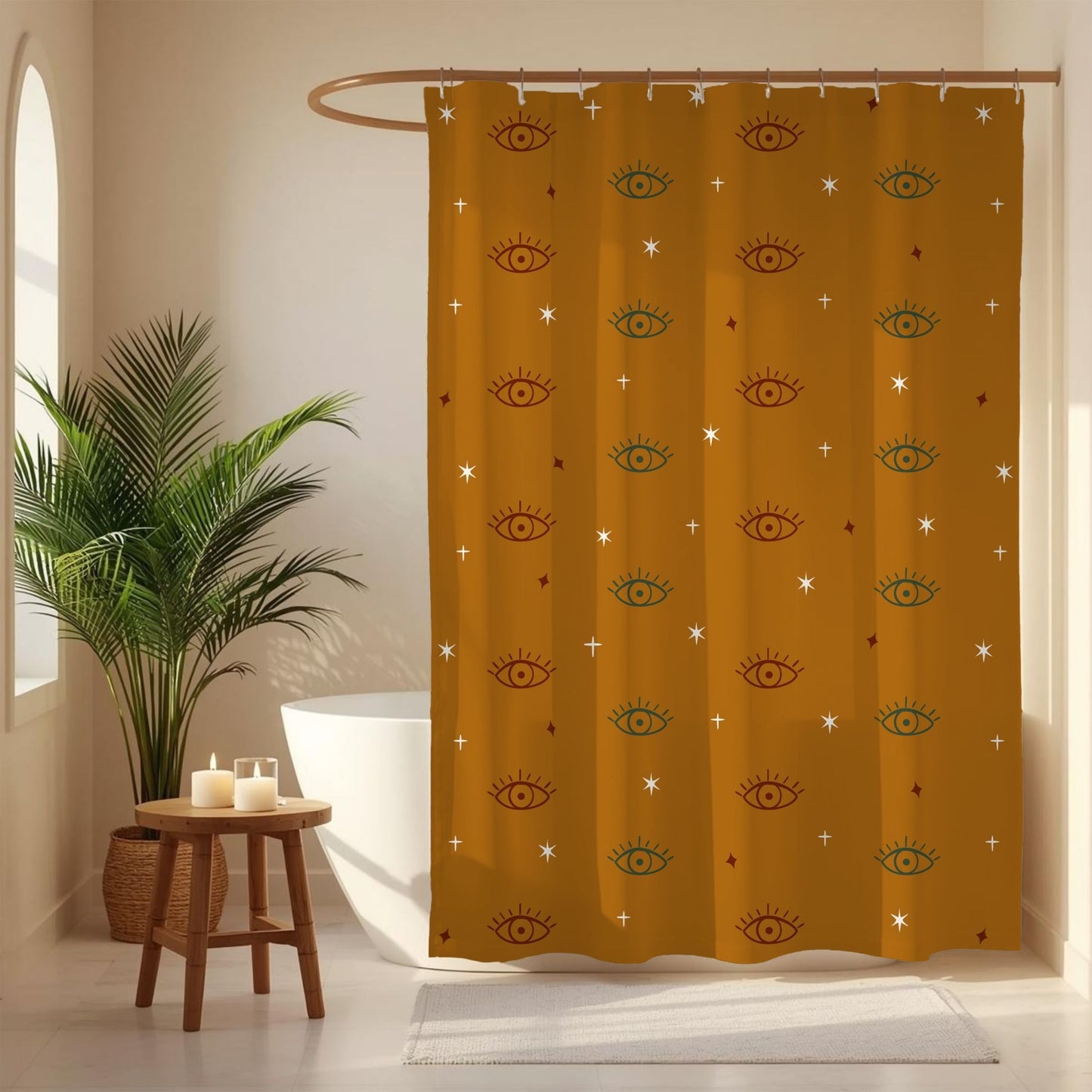 Boho Evil Eye Protection Shower Curtain