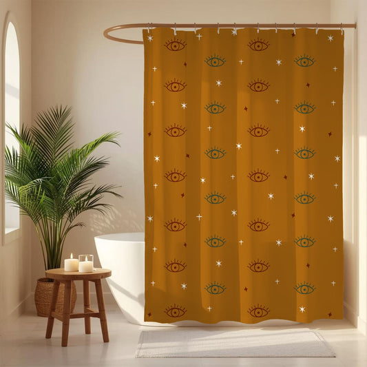 Boho Evil Eye Protection Shower Curtain