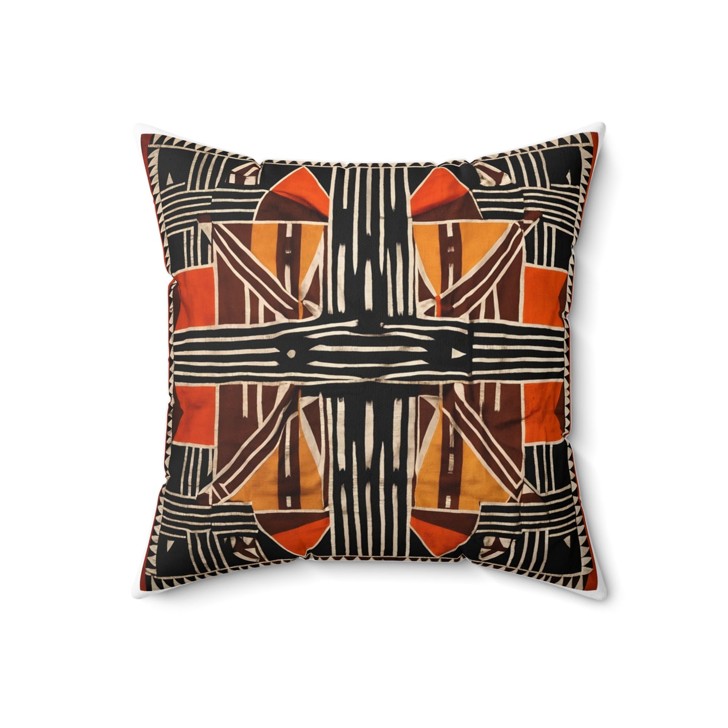 Shades of Orange Bogolan Print Couch Pillow or Case