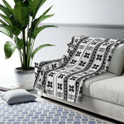 White African Cowrie Shells Sherpa Fleece Blanket
