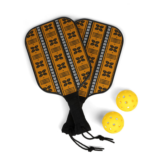 African Shells Print Pickleball Paddle Set