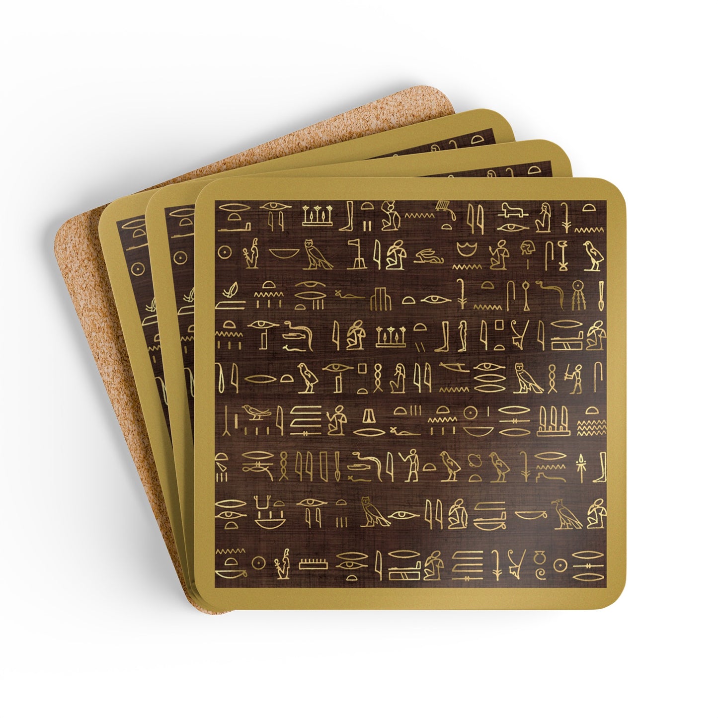 Egyptian Hieroglyphics Coasters Set, 4pcs