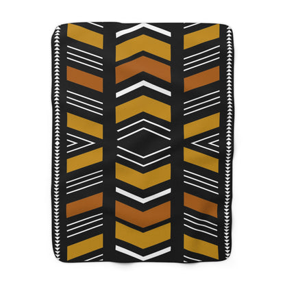 Bogolan Mudcloth Sherpa Throw