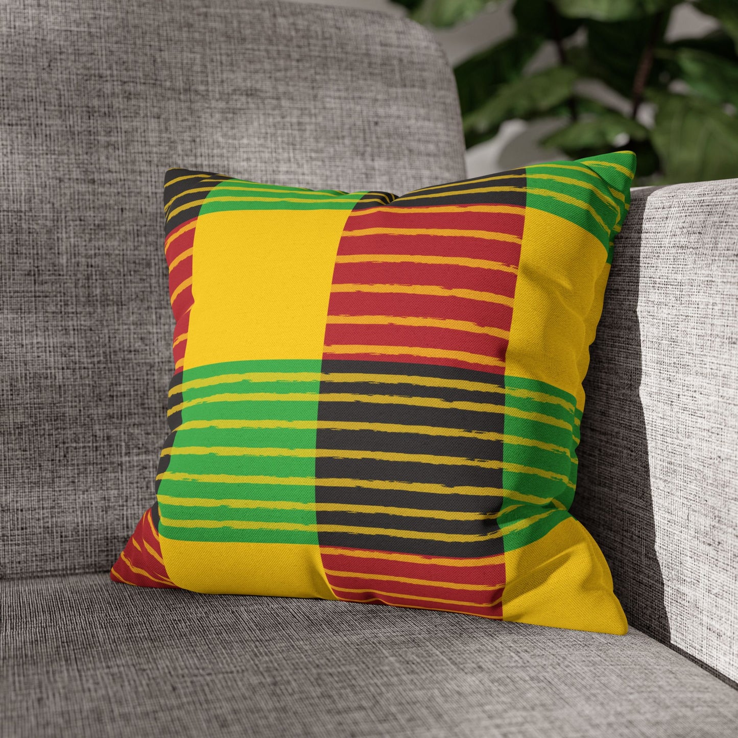 African-Inspired Plaid Accent Cushion