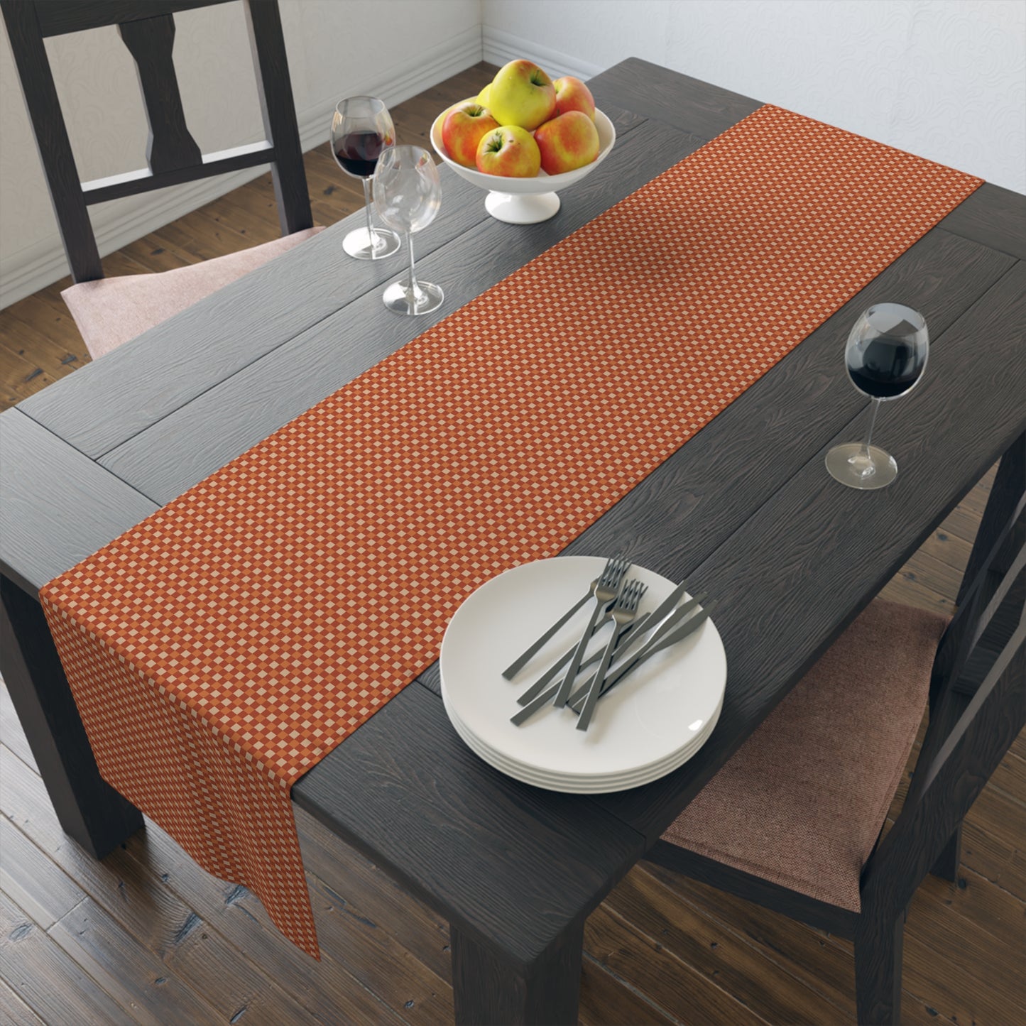 Rustic Checkerboard Table Runner