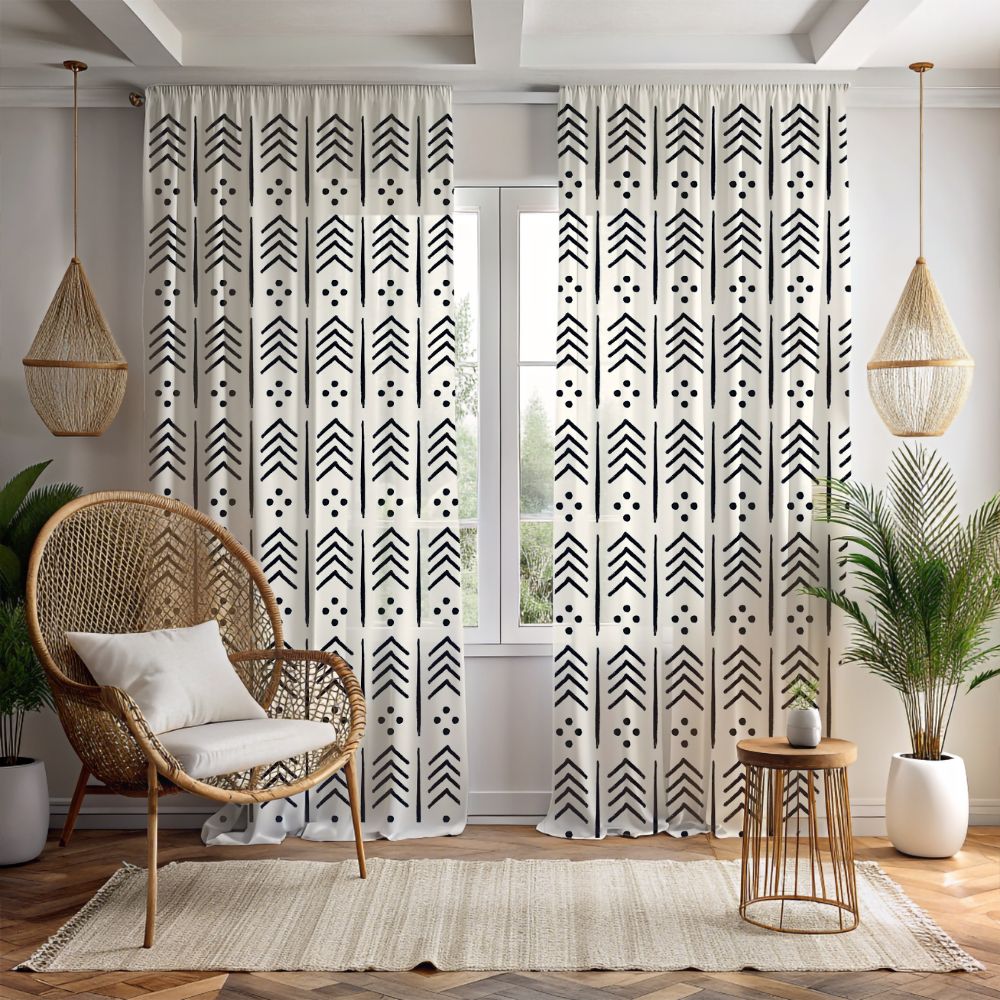 Tribal Chevron Pattern Window Curtain