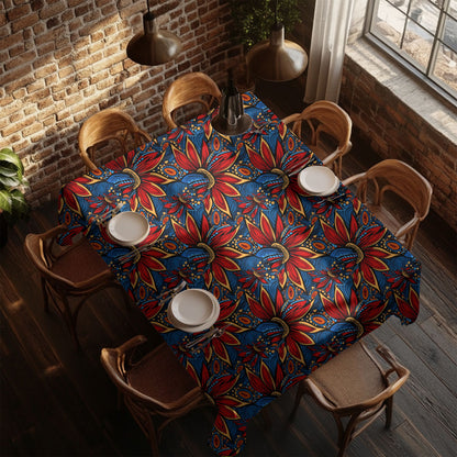 Floral Mudcloth Tablecloth