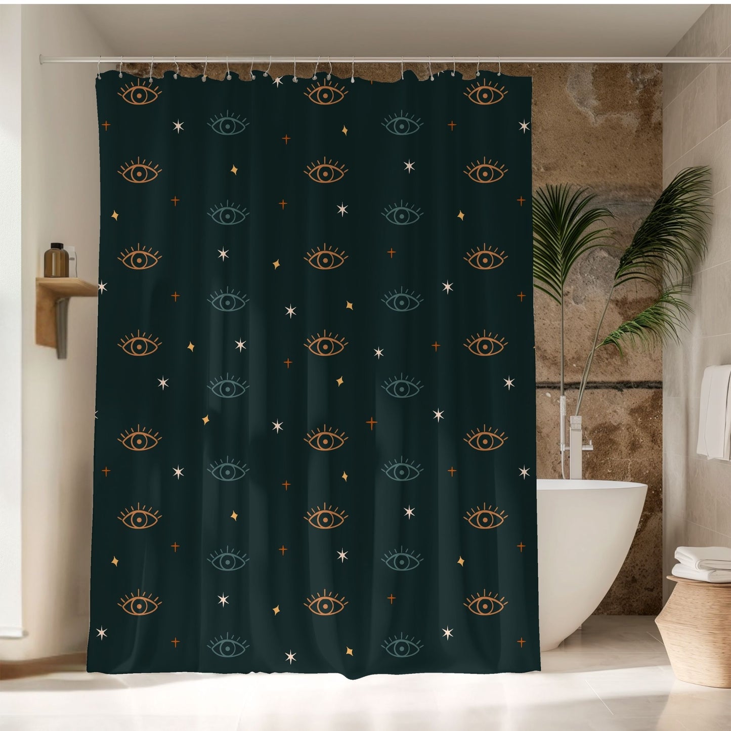 Boho Evil Eye Protection Shower Curtain