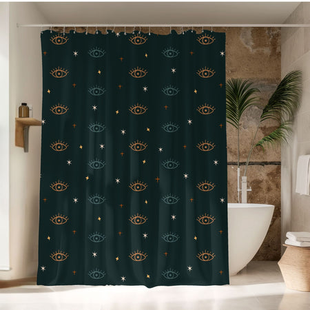 Boho Evil Eye Protection Shower Curtain