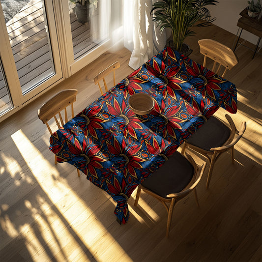 Floral Mudcloth Tablecloth