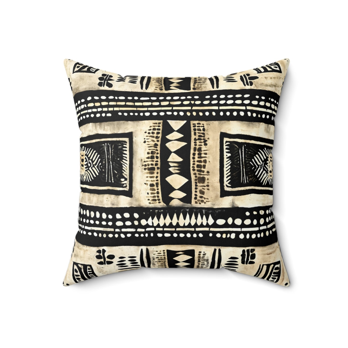 Dotted African Shells Mud Cloth Print Square Pillow & Pillow Case