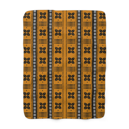 African Cowrie Shells Pattern Sherpa Blanket