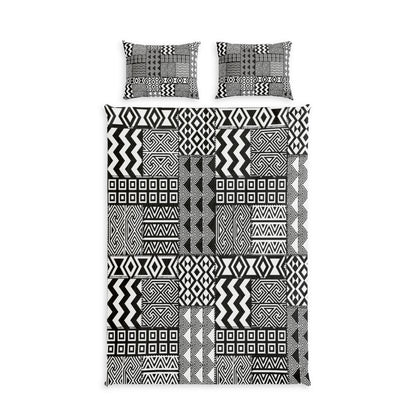 Black White African Mudcloth Cotton Duvet Cover Set