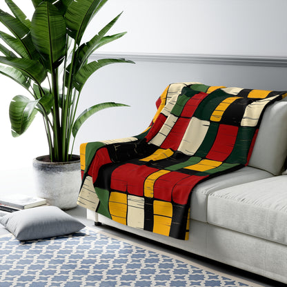 Kente Print Sherpa Fleece Blanket