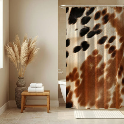 Brown Cowhide Print Shower Curtain