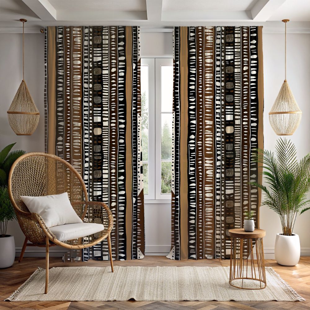 Mud Cloth Stripe Window Curtain