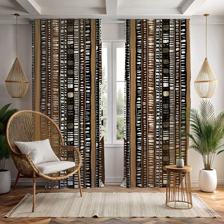 Mud Cloth Stripe Window Curtain