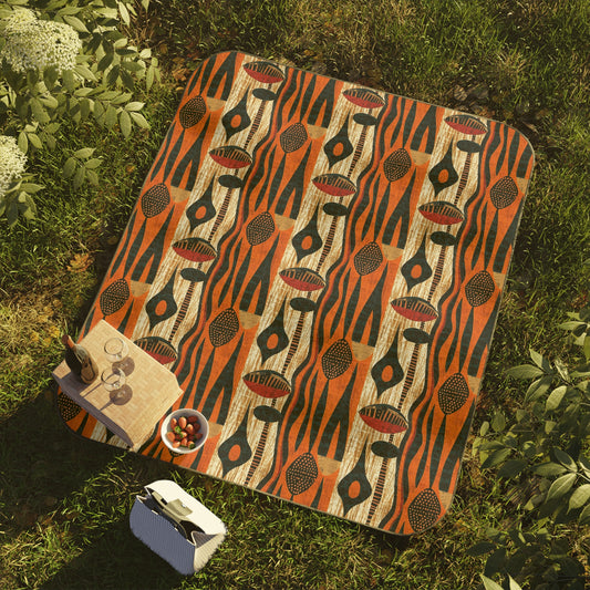 African Abstract Print Picnic Blanket