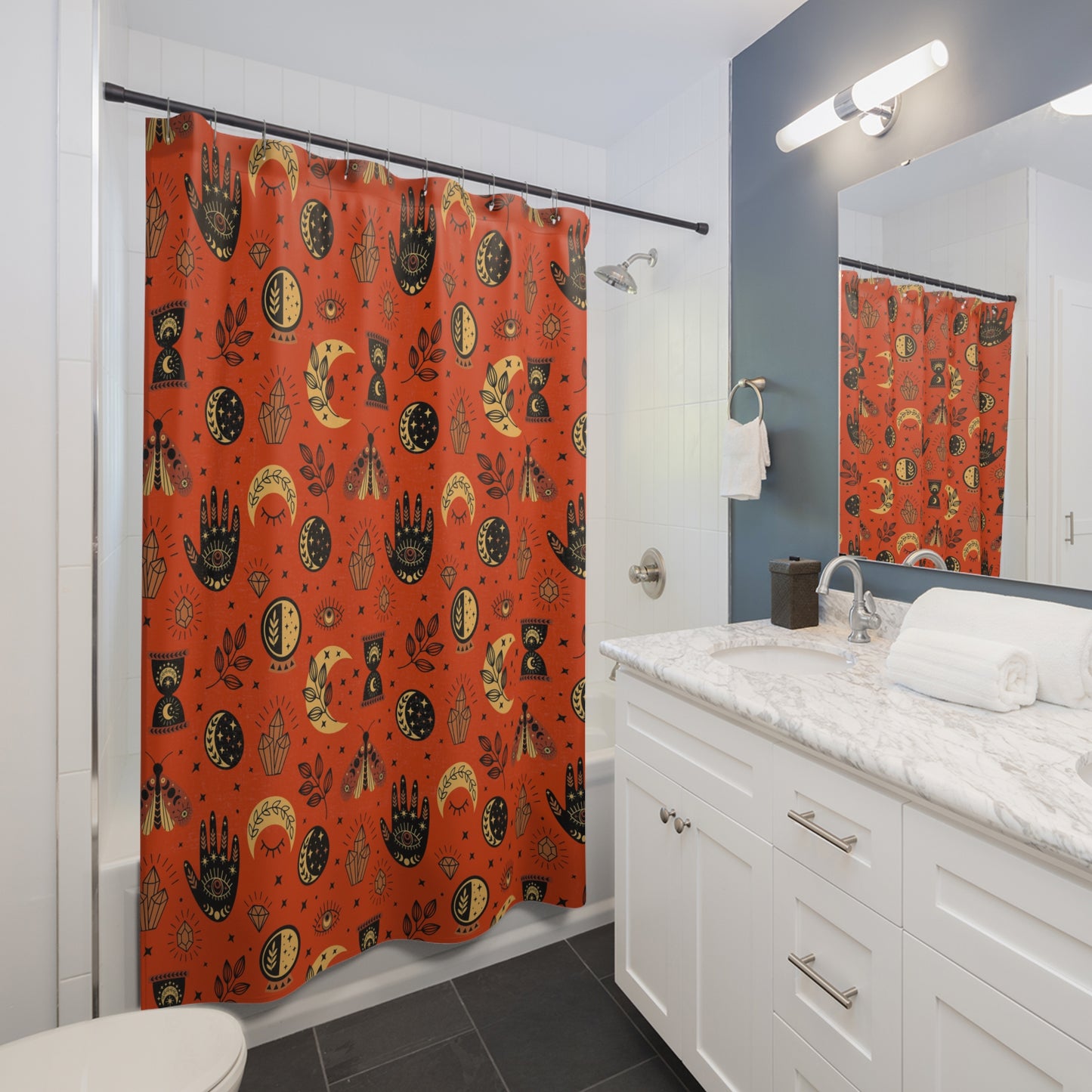 Hamsa Hand Evil Eye Shower Curtain